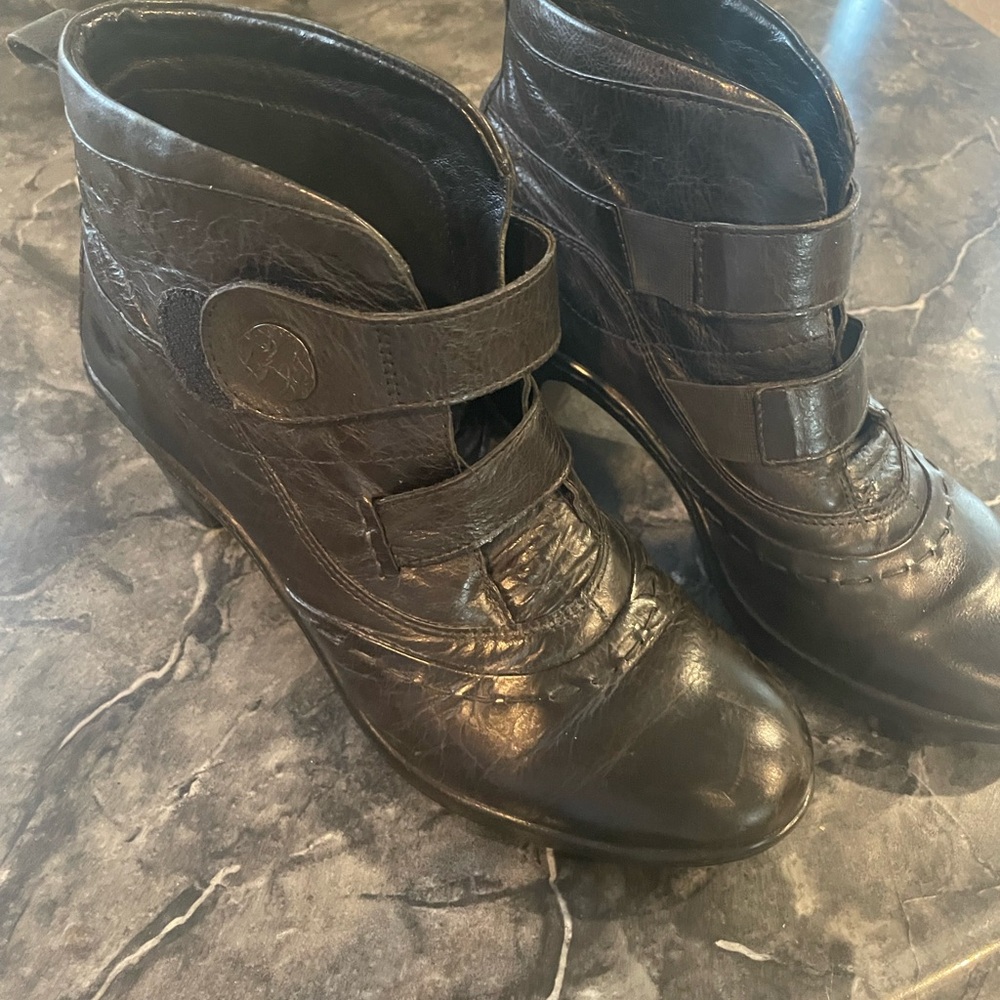 Elegant Black Leather Ankle Booties